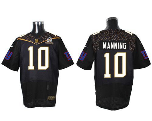 Nike Giants #10 Eli Manning Black 2016 Pro Bowl Men's Stitched NFL Elite Jersey - Click Image to Close